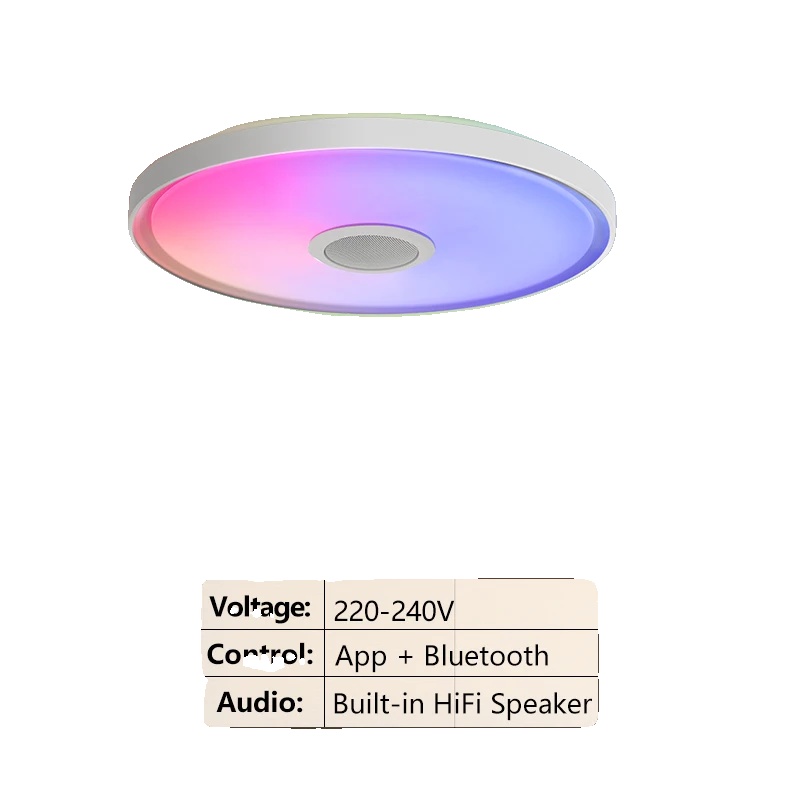 Deckenleuchte, Rgb-farben, Bluetooth-lautsprecher, 37cm