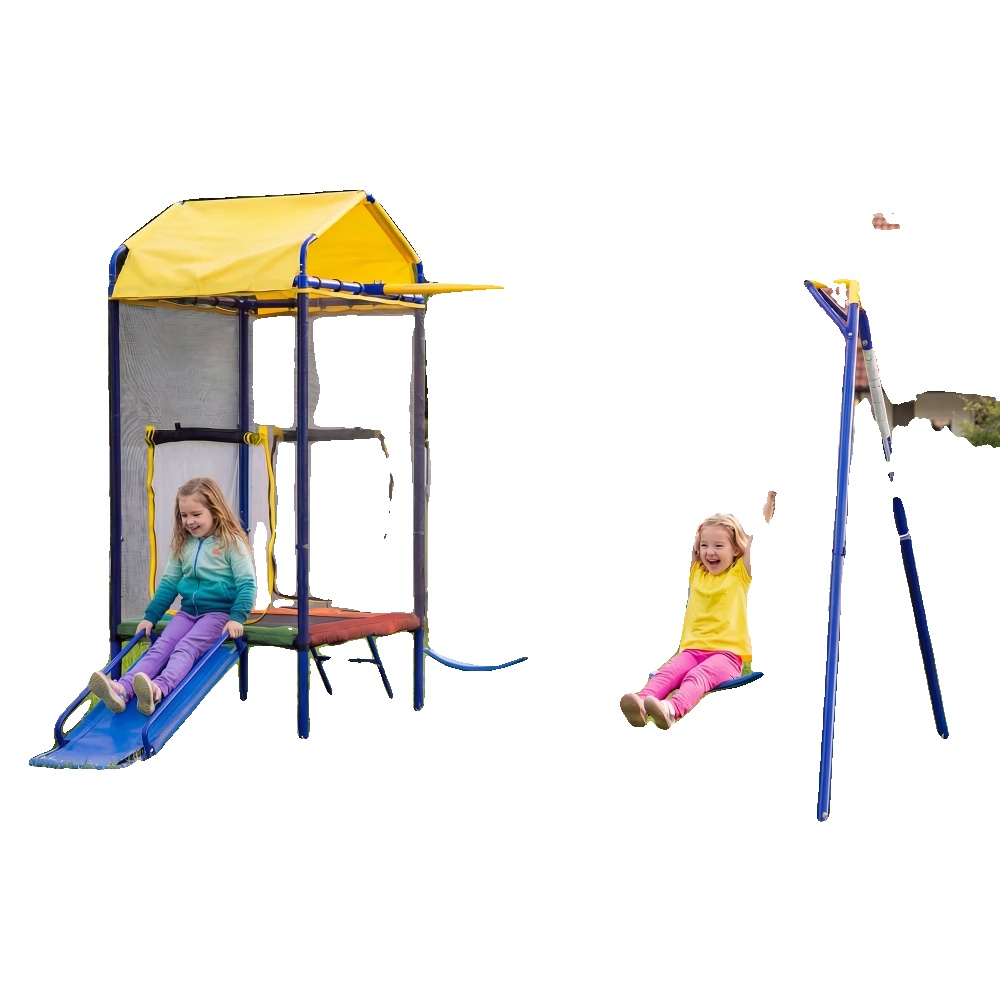 Kinder Spielturm Im Freien, Schaukelsystem, Rutsche, Bunter Stil A