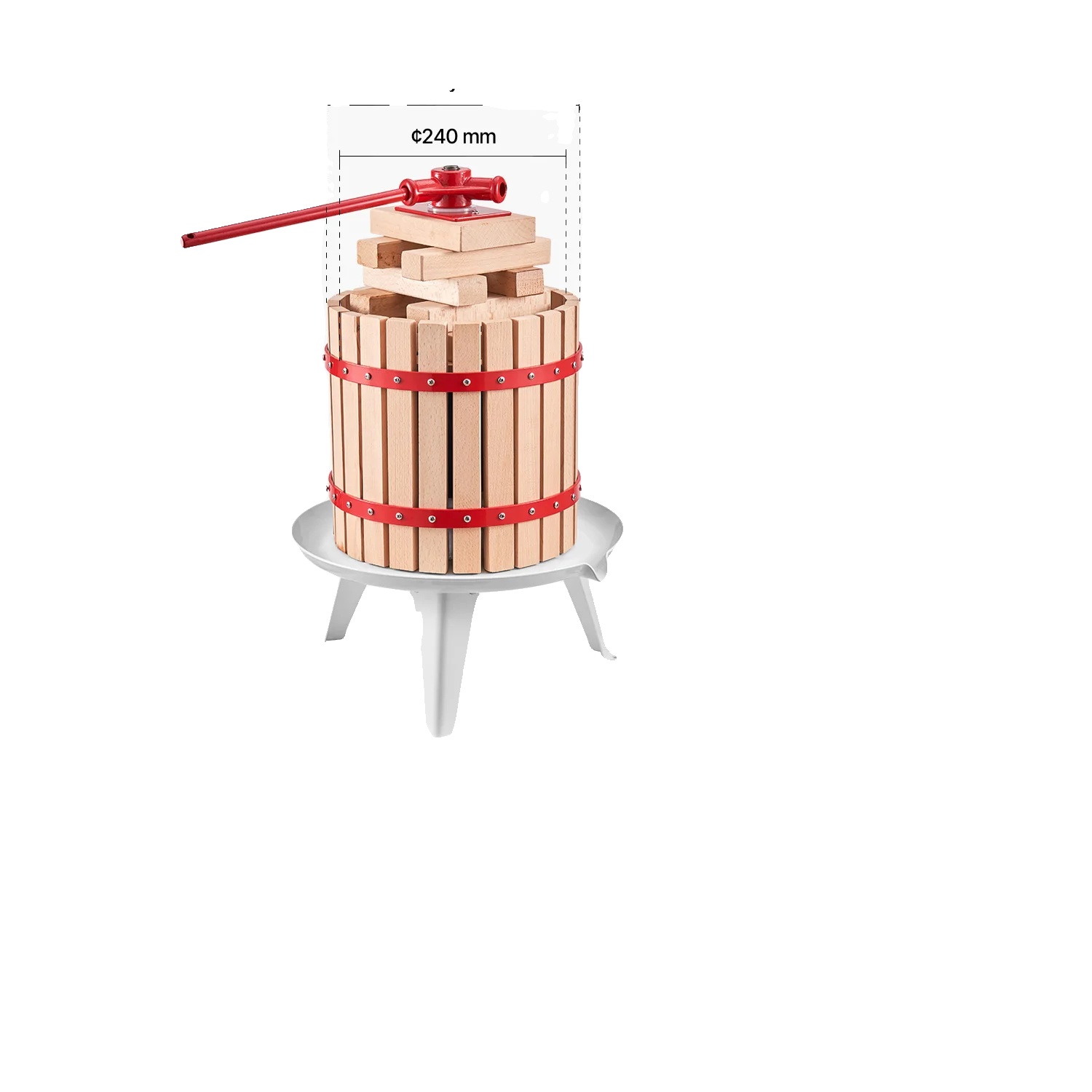 Obstweinpresse, Natürliche Buchenholz-konstruktion, Effiziente Saftgewinnung, 12l
