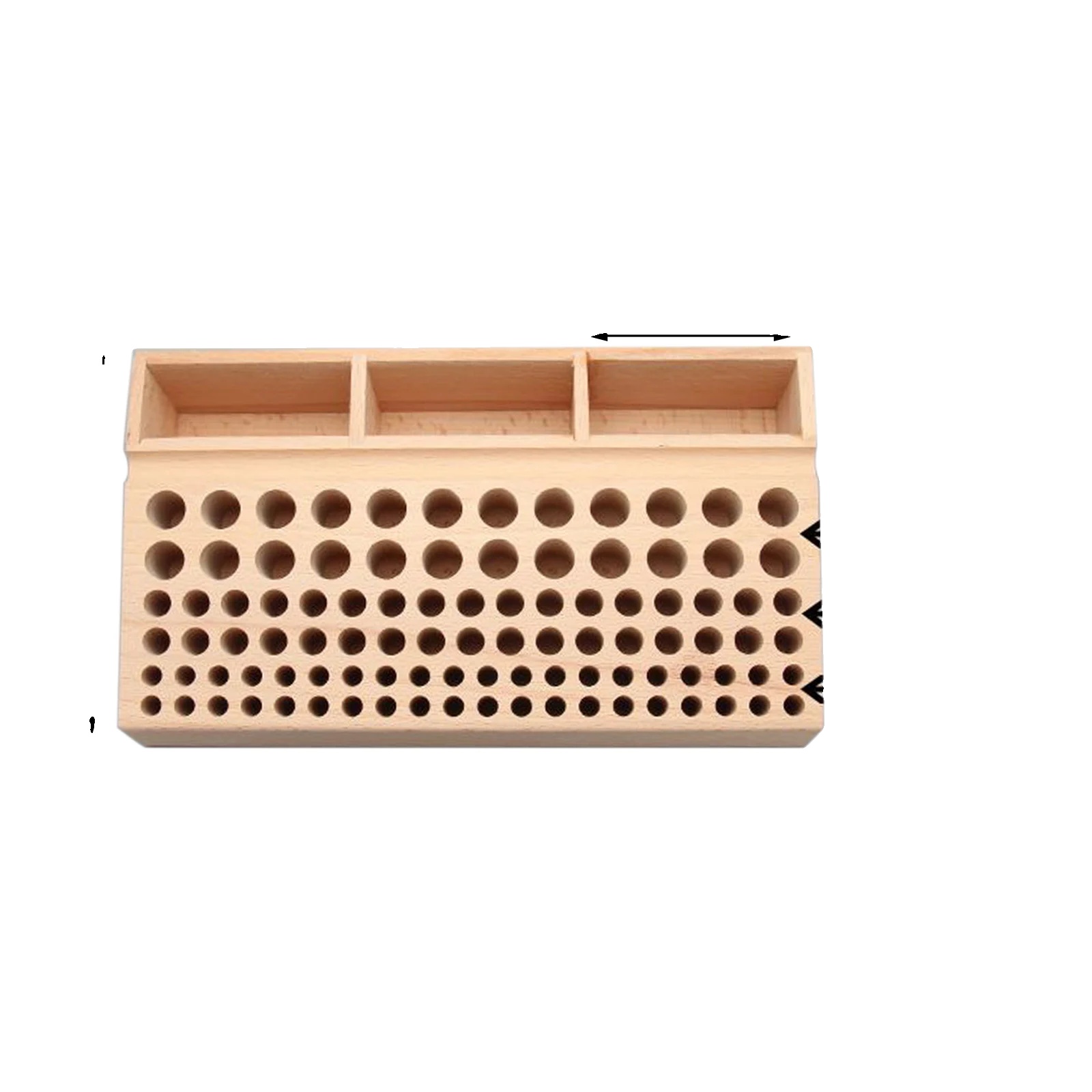 Werkzeugorganisator, 98 Löcher, 3 Fächer, Holzfarbe