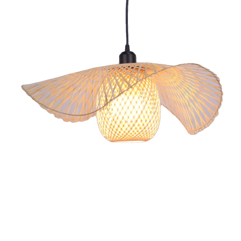Pendelleuchte, Handgefertigt Aus Bambus, Im Art Deco Stil, B 55cm, Keine Glühbirne-c