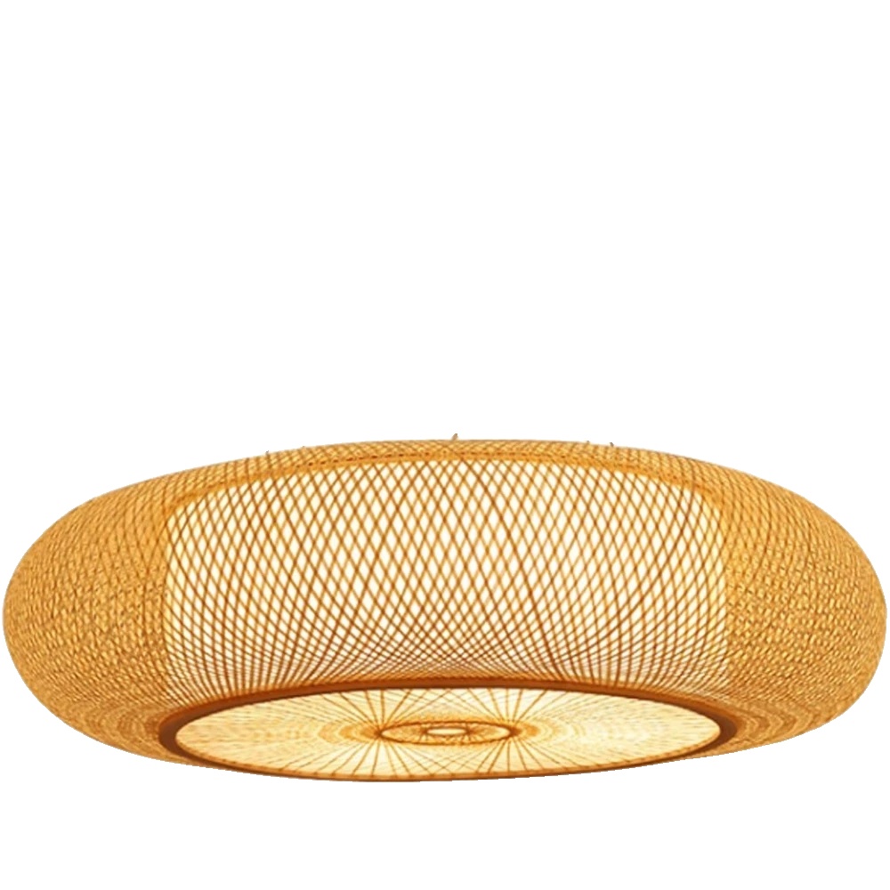 Pendelleuchte, Bambus- Und Holzdesign, Led-kompatibel, 50cm Pendelleuchte, Keine Glühbirne