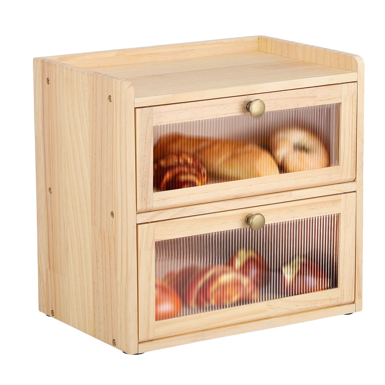 Brotbox, Holzdesign, Zweilagige Aufbewahrung, A, A