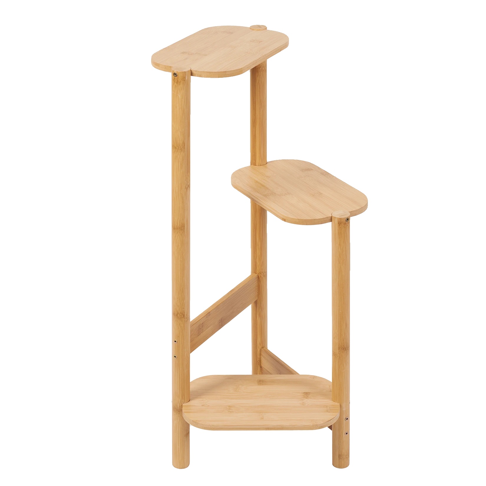 Pflanzenständer, 3-stufiges Design, Langlebige Bambus-konstruktion, Naturholz