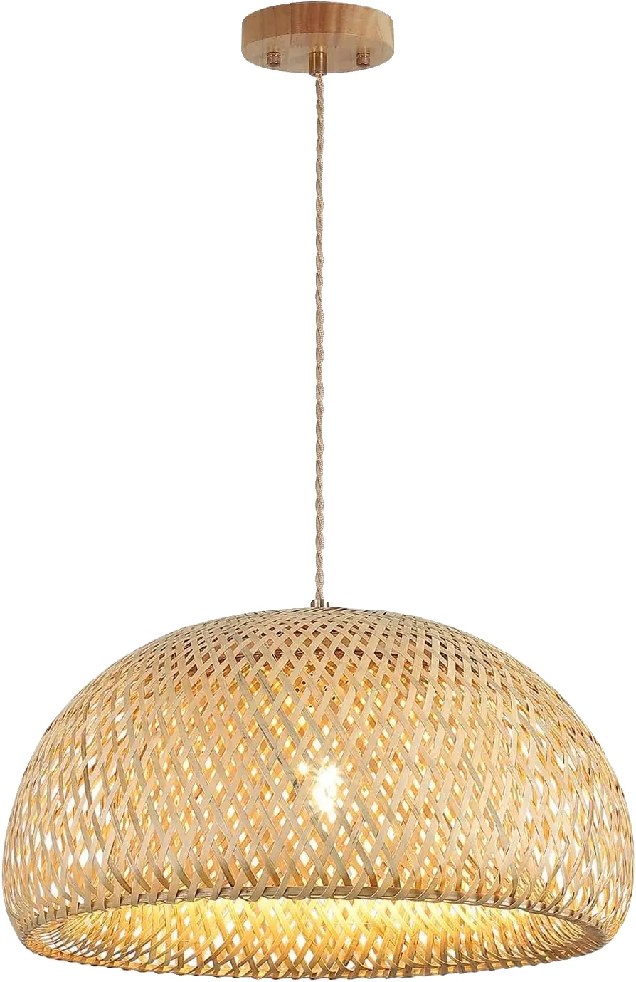 Pendelleuchte, Bambusmaterial, E27-fassung, 45cm, Keine Glühbirne