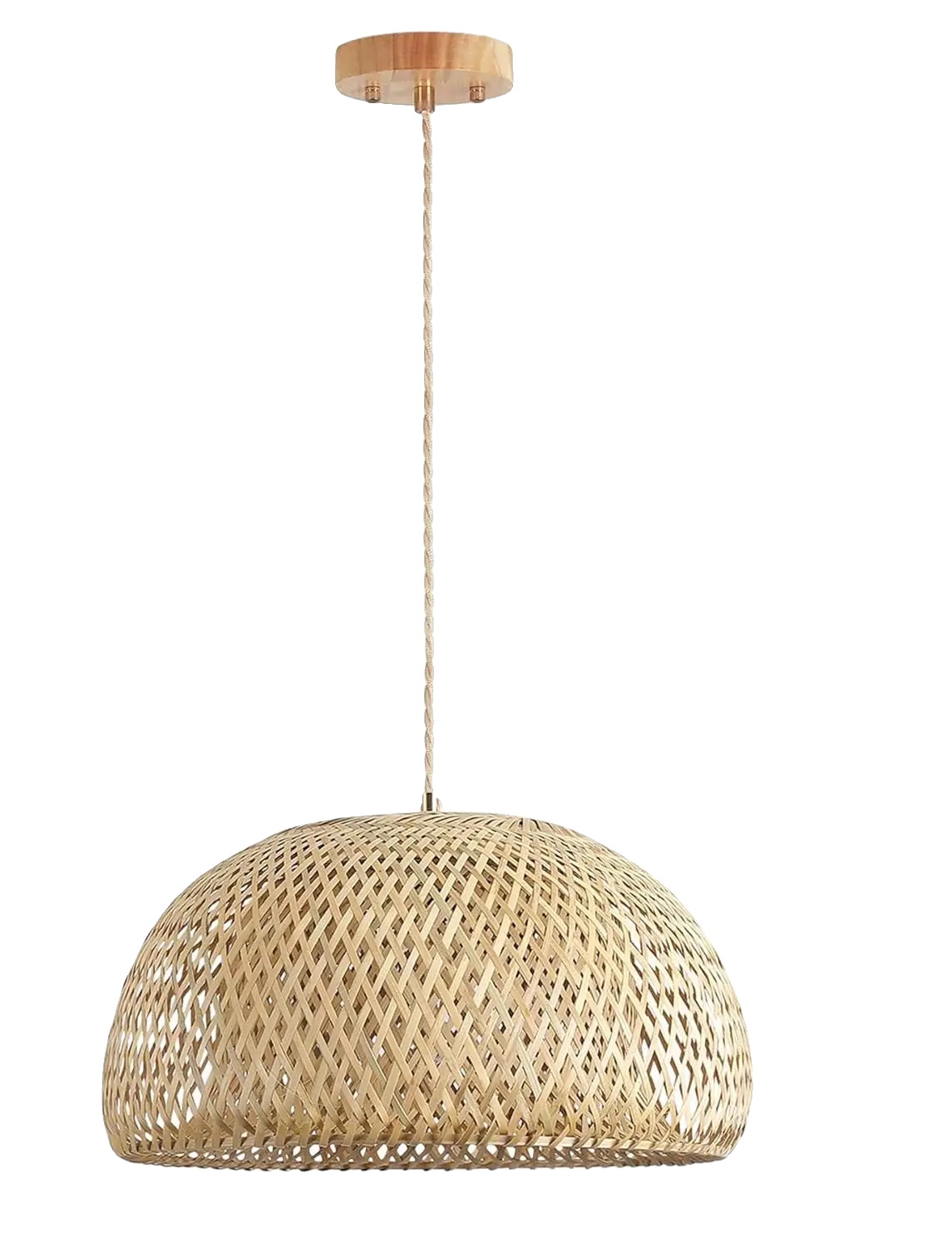 Pendelleuchte, Bambusmaterial, E27-fassung, 38cm, Keine Glühbirne
