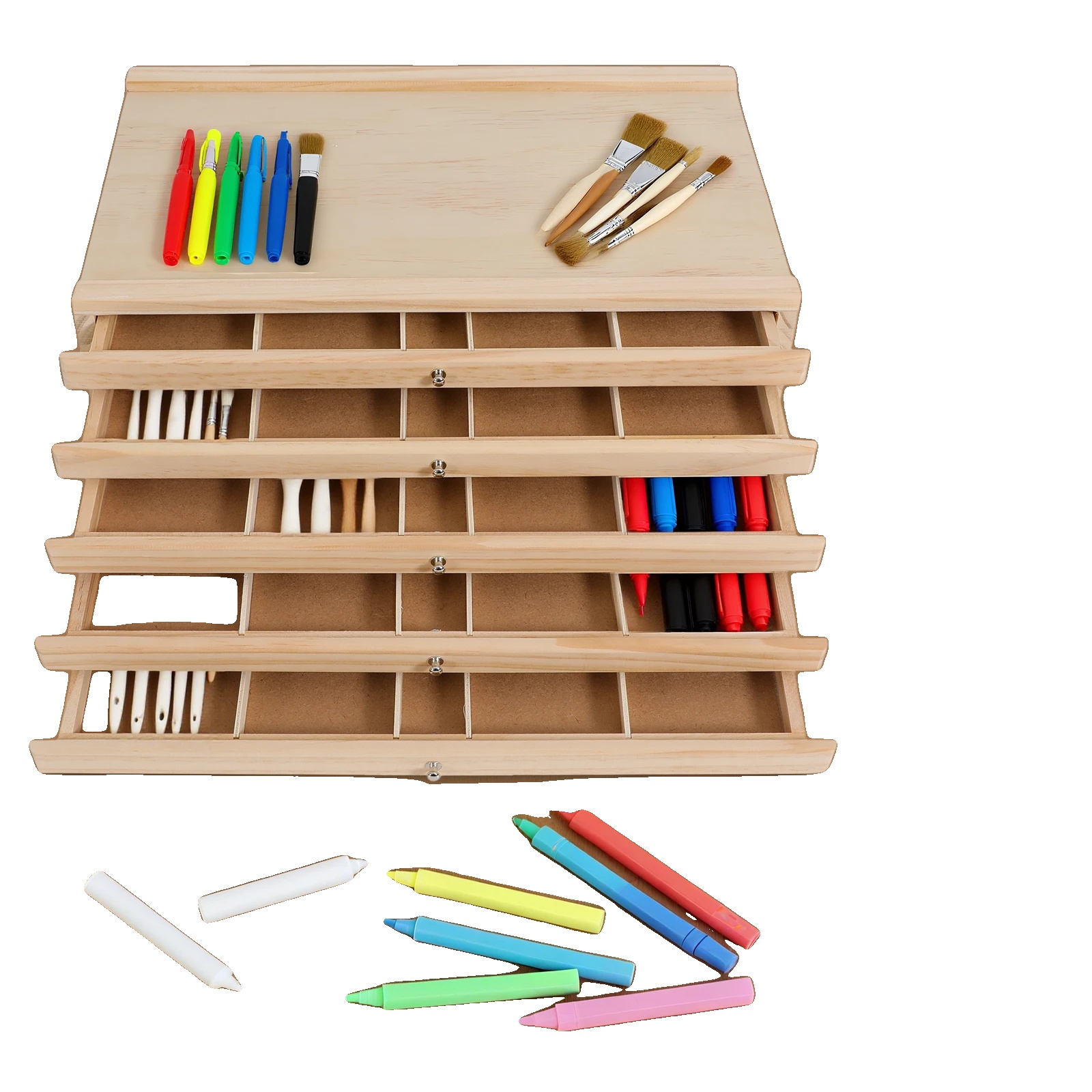 Schubladenspeicherschrank, 5-fächer-design, Kiefernholzmaterial, Unabhängiger Schubladenzugang, Robuste Zapfenverbindung, Vielseitig Für Kleinigkeiten