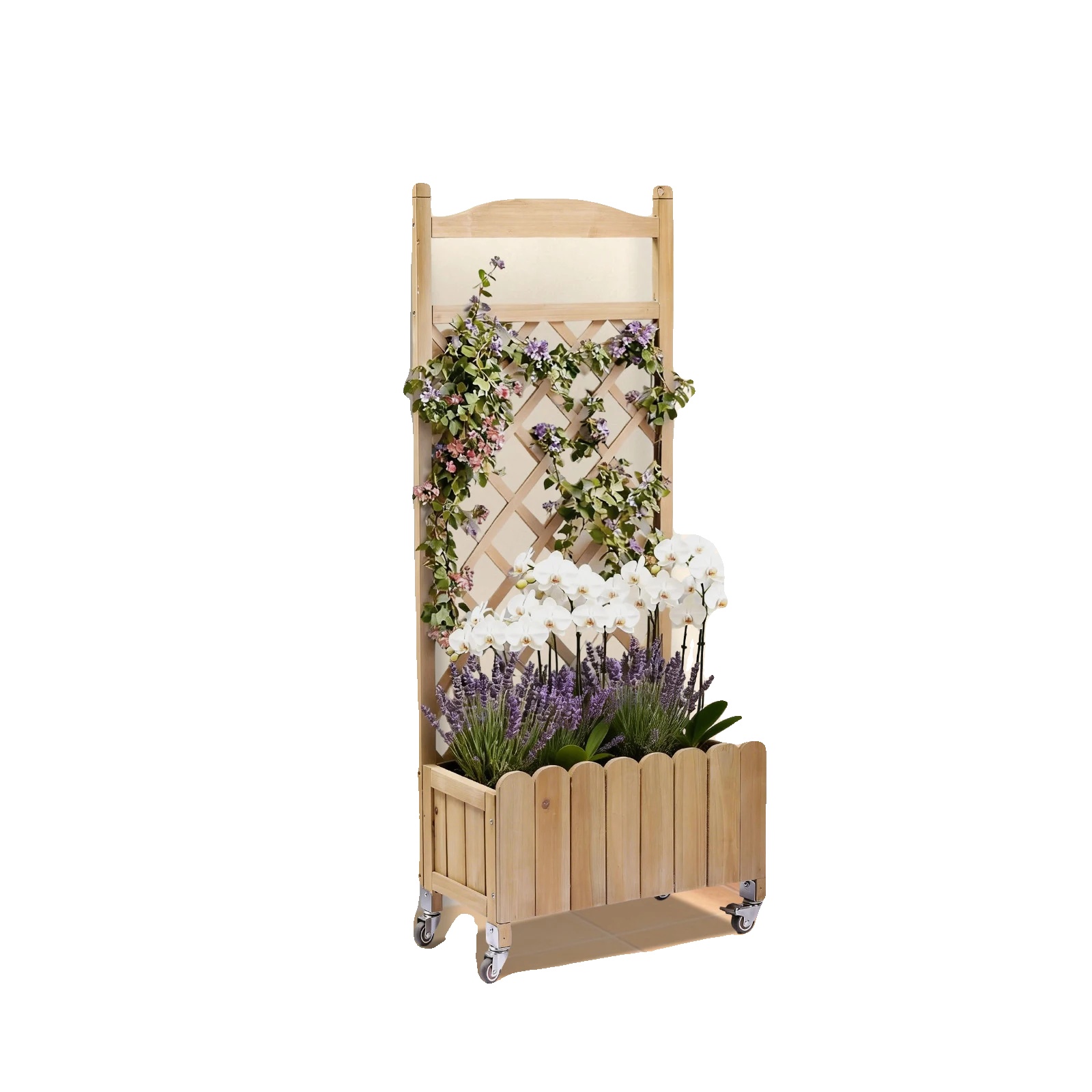 Vertikaler Gartenpflanzkasten, Naturholz, Platzsparendes Design, Wd 1