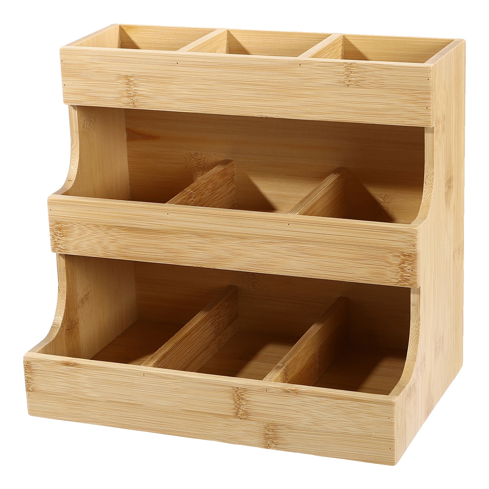 Organizer, Bambusbauten, 9 Fächer, Holz
