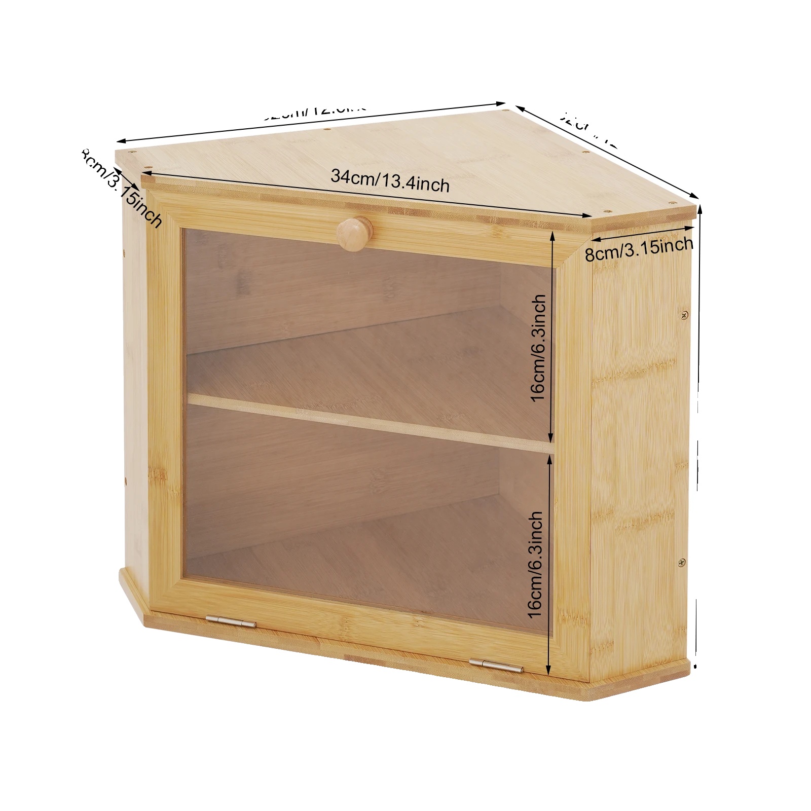 Brotbox, 2-stöckiges Design, Stilvolle Bambus-konstruktion, Holzfarbe