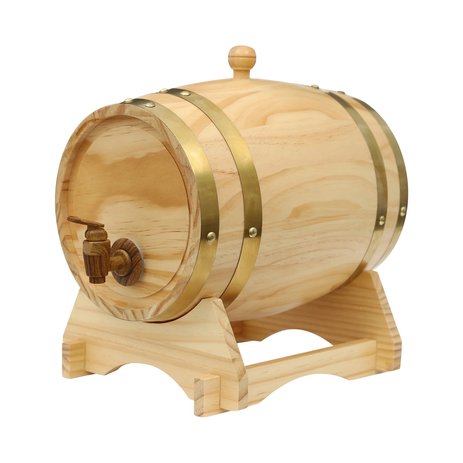 Weinfass, Kiefernholz, 5 Liter Fassungsvermögen, Holzfarbe