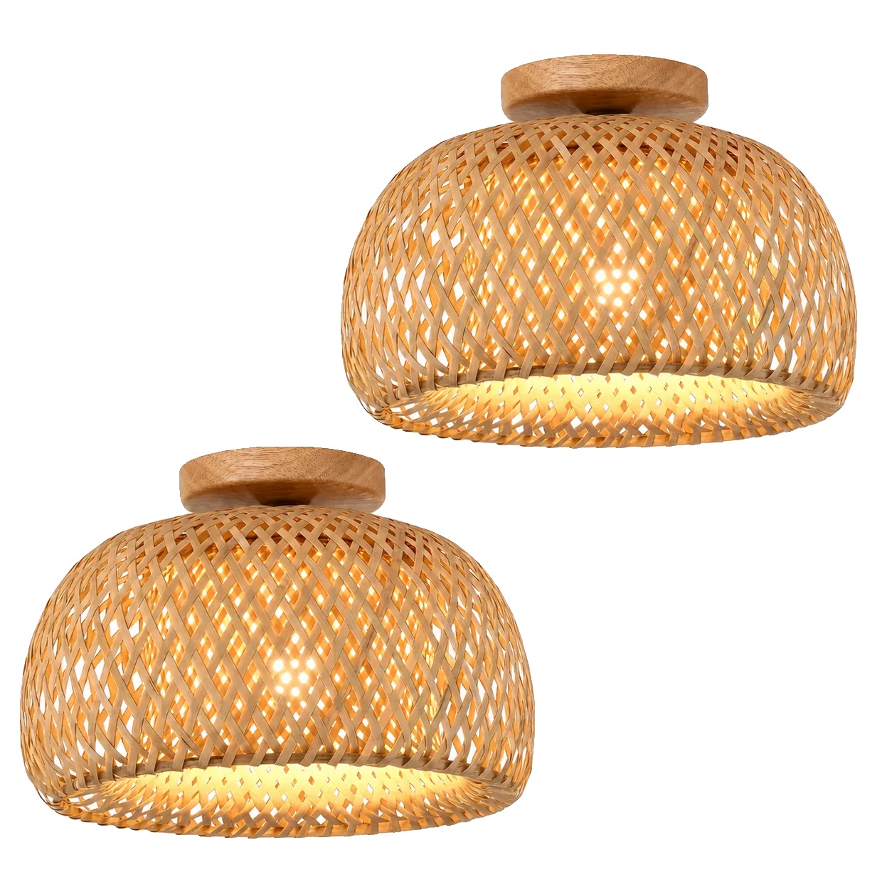Pendelleuchte, Geflochtenes Design, Vielseitige Verwendung, 2pcs-a, 30cm, Keine Glühbirne-b