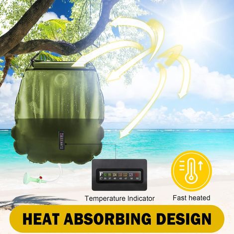 Solarduschbeutel, 20-liter-solar-campingduschbeutel, Abnehmbarer Schlauch, Duschkopf Mit Ein-/ausschalter, Reisedusche, Tragbare Dusche Für Strand, Schwimmen Usw.