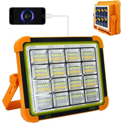 100-w-solar-led-flutlicht, 10000 Lumen Arbeitsleuchte Mit 4 Laternenmodi, Tragbare Wasserdichte Usb-arbeitsleuchte Mit 12000-mah-akku Für Camping Und Werkstatt [energieklasse A]