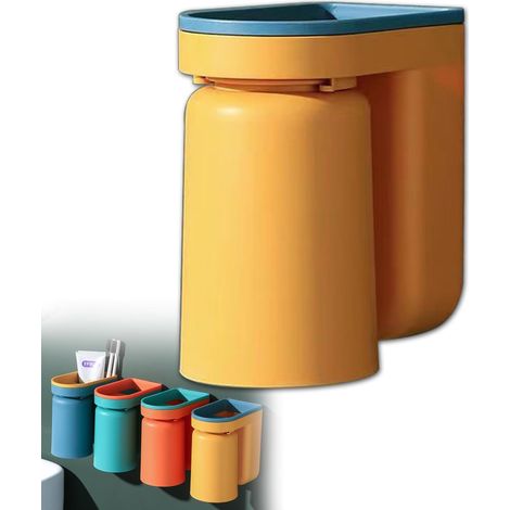 2-in-1 Wand-zahnbürstenhalter Mit Integriertem Becher – Umgedrehtes Design Für Einfache Reinigung – Badezimmeraccessoire Mit Optimalem Wasserablauf – Kompaktes Und Platzsparendes Pflege-set – Die Lösu