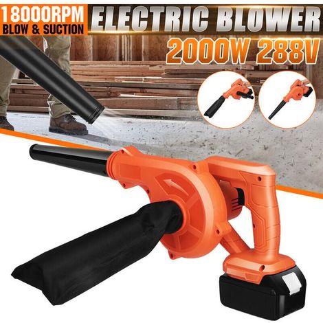 2-in-1 Akku-laubbläser/staubsauger, Orange, 2,8 M³/min Mit 1 Akku, Leistungsstarker Lithium-ionen-akku-laubbläser, Kombigerät (laubbläser/gebläse), Computer