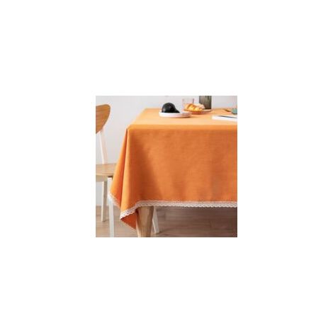 Die Tischdecke, Orange, Baumwolle Und Leinen, 140 X 140 Cm, 1 Stück