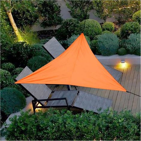 Dreieckiges Sonnensegel - Zum Schutz Des Gartens Vor Sonne Und Regen - 1 Stück, Orange / 444 M (mit 3 Karabinerhaken)