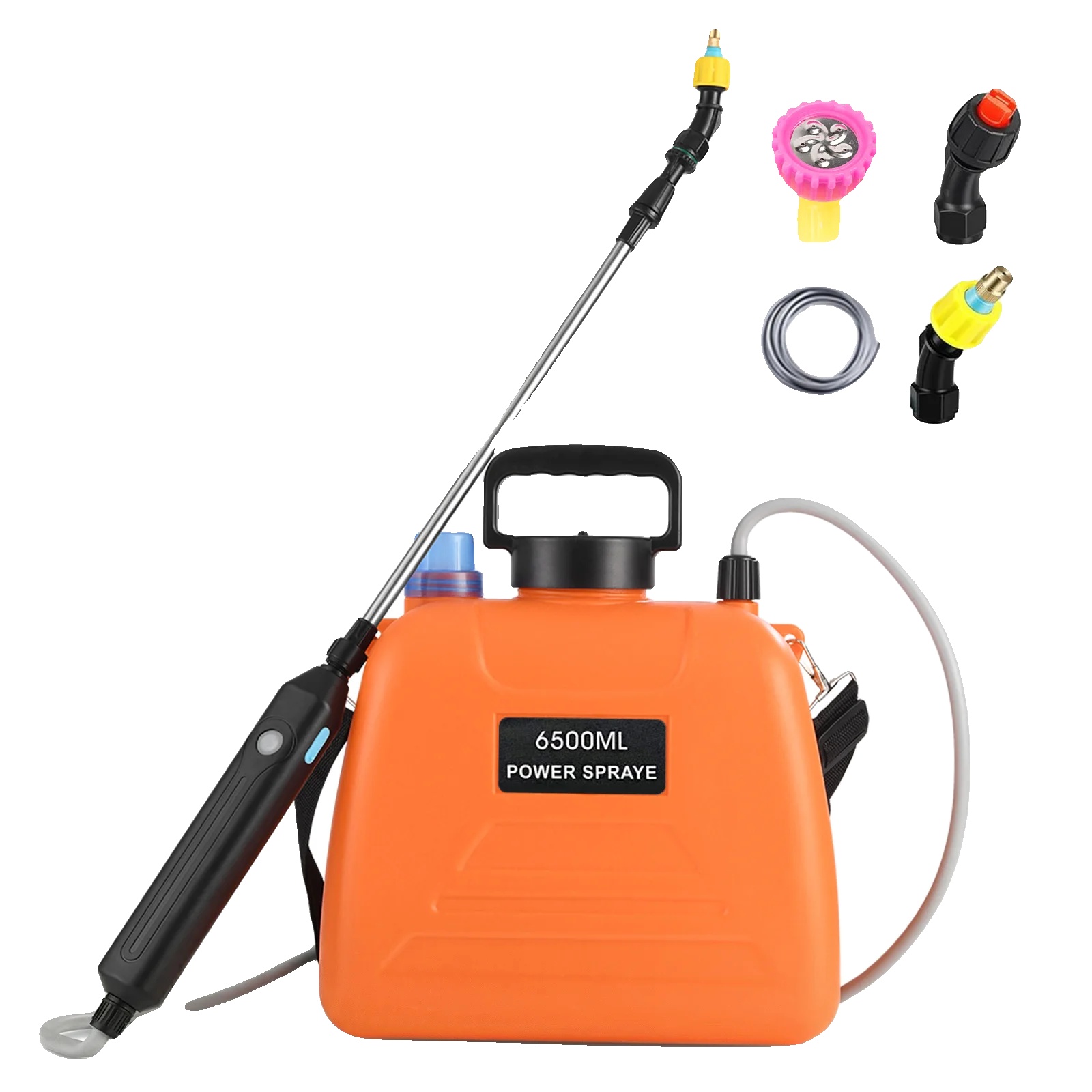 Drucksprüher, 3 Sprühgeschwindigkeiten, Rucksackdesign, Orange 6.5l