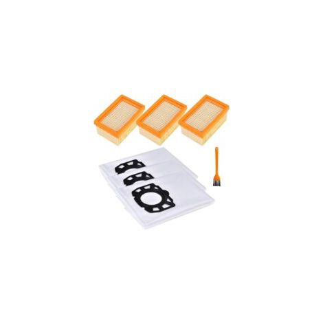 Set Mit 3 Staubsaugerfiltern Für Kärcher Wd4, Wd5 Und Wd6 – 3 Staubsaugerbeutel Für Kärcher Mv4, Mv5, Mv6, Wd4, Wd5, Wd6, Wd5, Wd6 – Mit 1 Bürste – Ersatzteile Für Kärcher Staubsauger