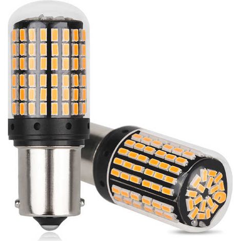 Stück Gelbe Bau15s Led-blinkerlampen, 7507 1156py Py21w Led, 144-3014-smd, Sehr Hell, 2800 Lumen, Nur Für Blinker Geeignet (dc 12v)