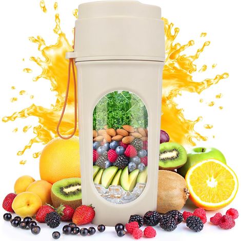 Tragbarer Mixer – Bpa-frei – 440 Ml Für Smoothies, Milchshakes Und Frische Säfte – 12 Klingen – Spülmaschinenfest – Nachfüllbarer Behälter – Kompakt Und Leicht Zu Reinigen – Orange