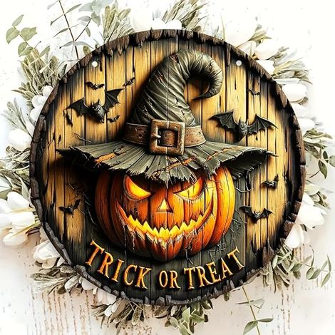 Türschild Aus Holz Für Halloween, Türschild Aus Holz Für Halloween, Türschild Aus Holz Für Halloween