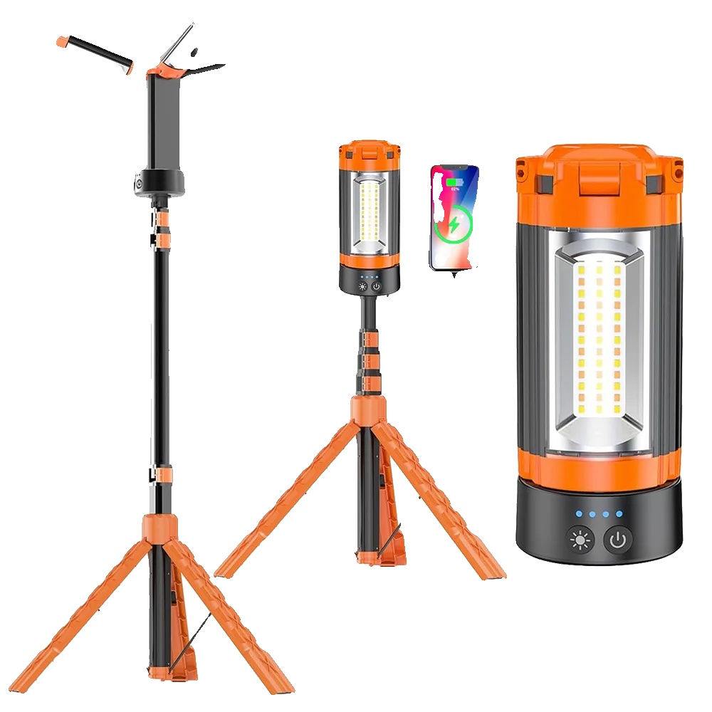 Campinglicht, Höhenverstellbar, Wiederaufladbarer Akku, 9000mah