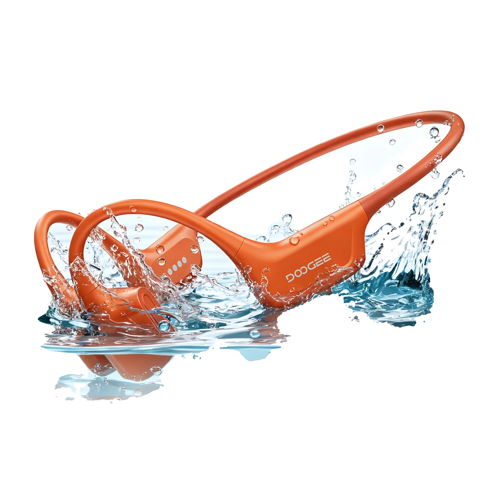 Knochenleitende Kopfhörer, Wasserdicht, Bluetooth 5.4, Orange