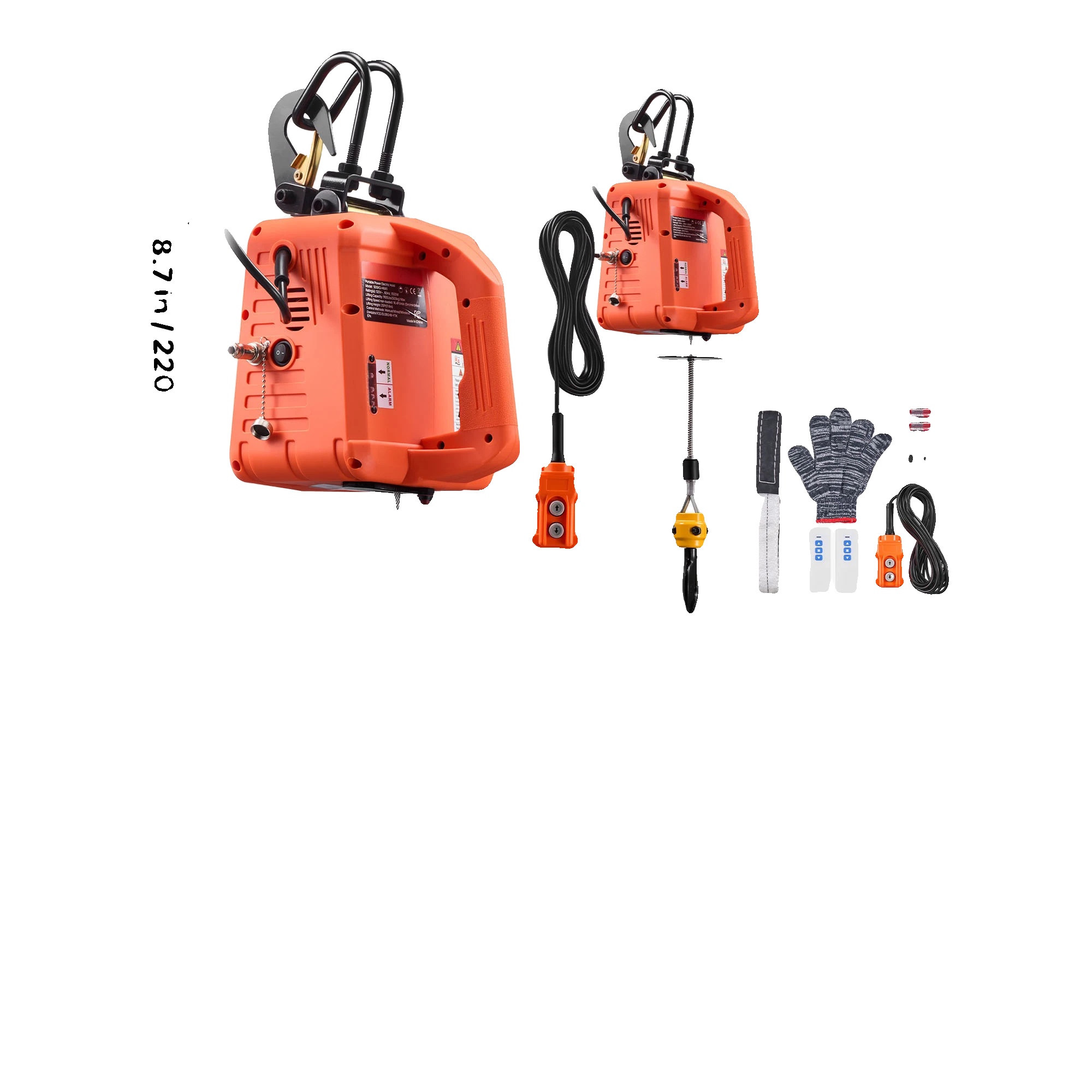 Elektrischer Winden Mit 3-in-1 Steuerungsmodi, 500 Kg Tragfähigkeit, 1100lbs