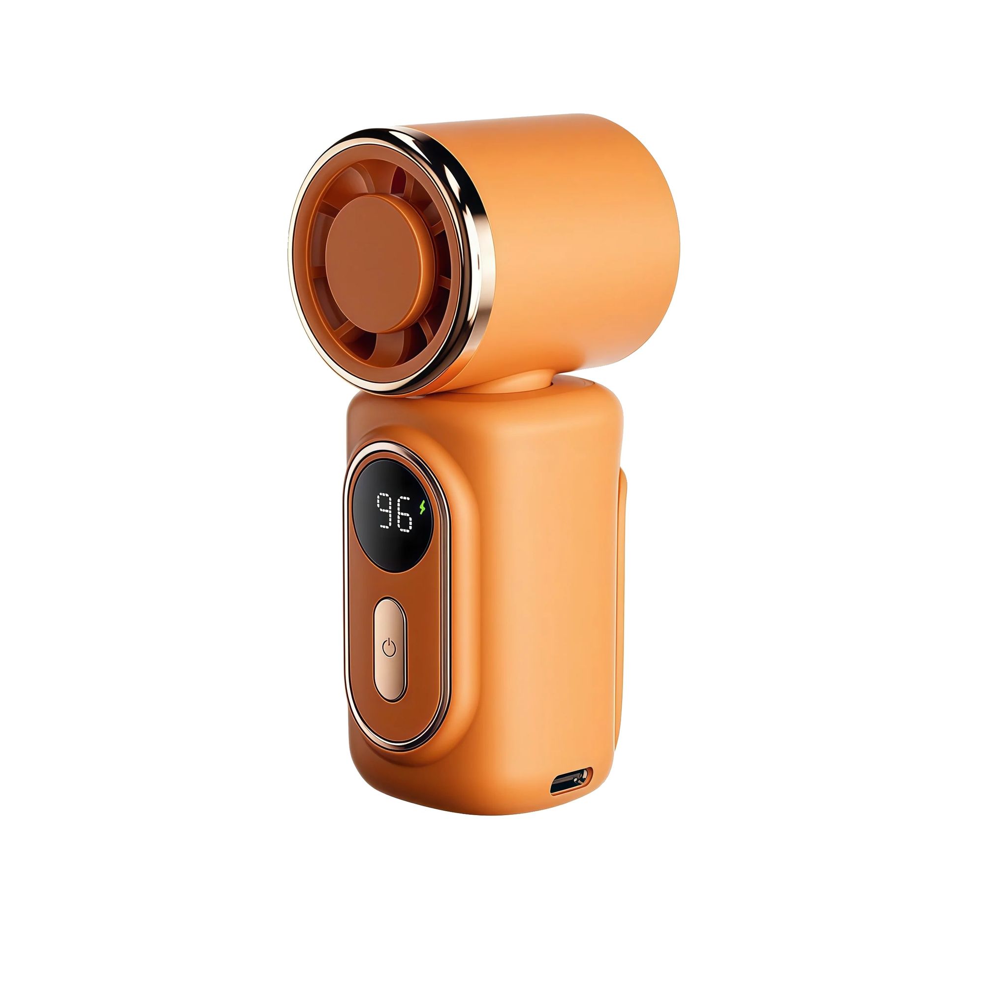 Persönlicher Kühlventilator, Kompaktes Design, Freihändige Regenschirmkompatibilität, Orange