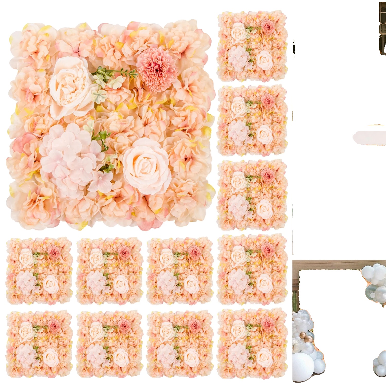 Floral Wandpaneel, Künstliches Blumendesign, Vielseitige Dekoration, Orange