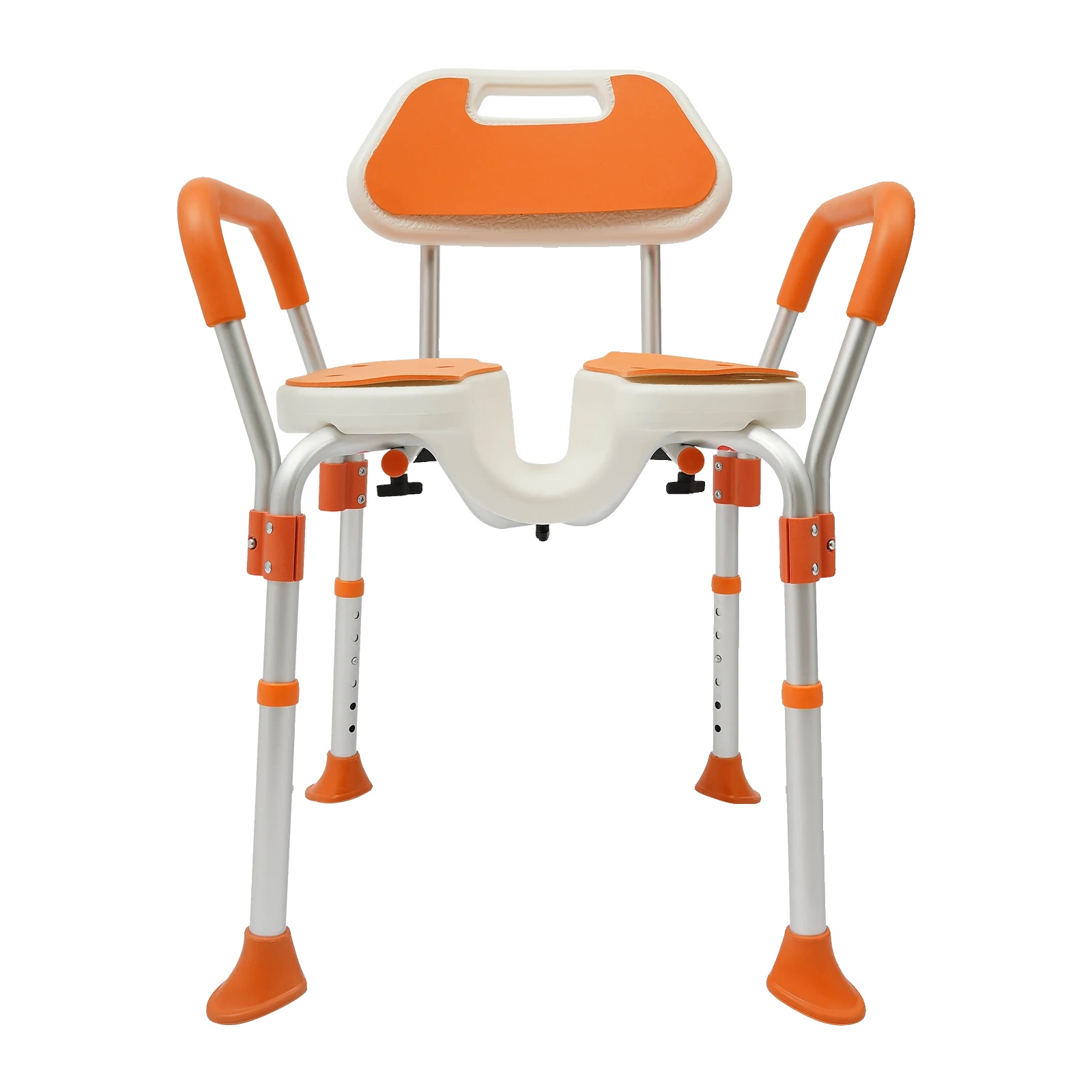 Duschstuhl, Rutschfestes Design, Höhenverstellbar, Orange