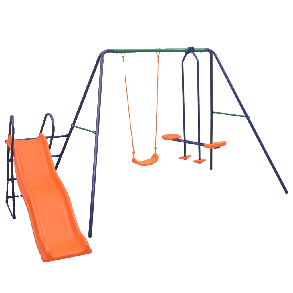 Schaukelset, Rutsche, 3 Sitze, Orange