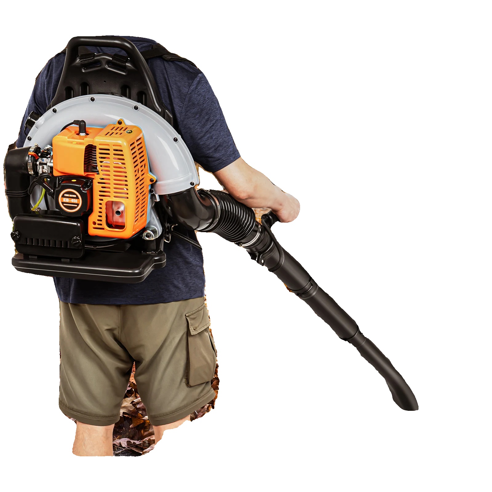 Rucksack-laubbläser, 63cc 2-takt-motor, 6800 U/min, 79 L/s Luftvolumen