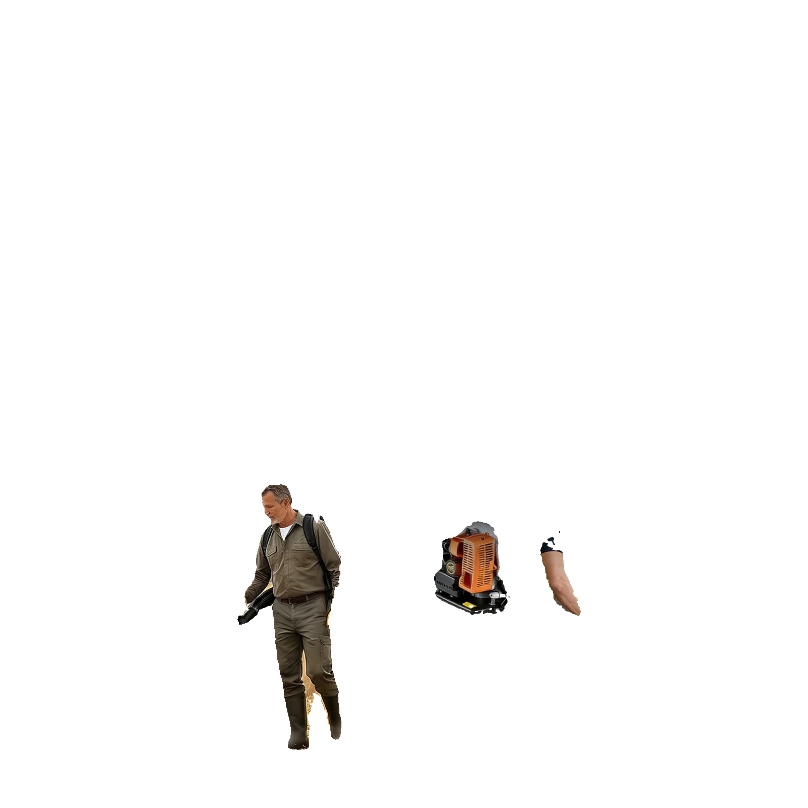 Rucksack-laubbläser, 63cc 2-takt-motor, 1,8l Kraftstofftank, Maximalgeschwindigkeit 6800 U/min, Maximaler Luftstrom 0,3 M³/s, Ergonomisches Design