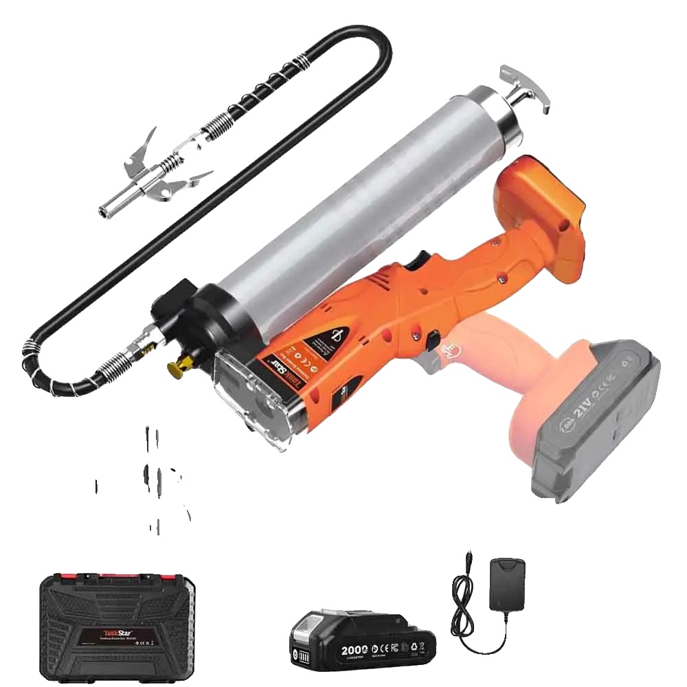 Elektrische Fettepistole, 10000 Psi, Bürstenloser Motor, Mit 1x2.0ah Batterie