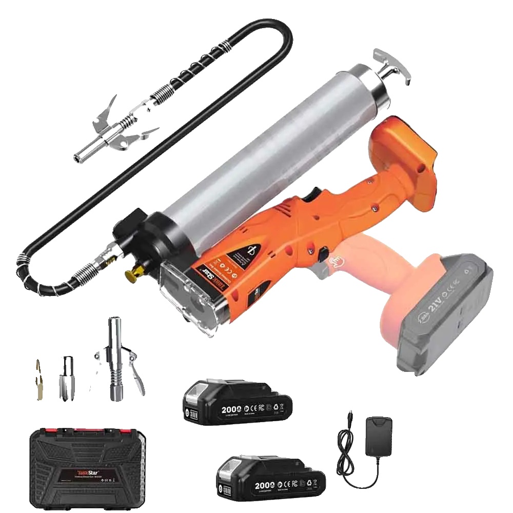 Elektrische Fettepistole, 10000 Psi, Bürstenloser Motor, Mit 2x2.0ah Batterie