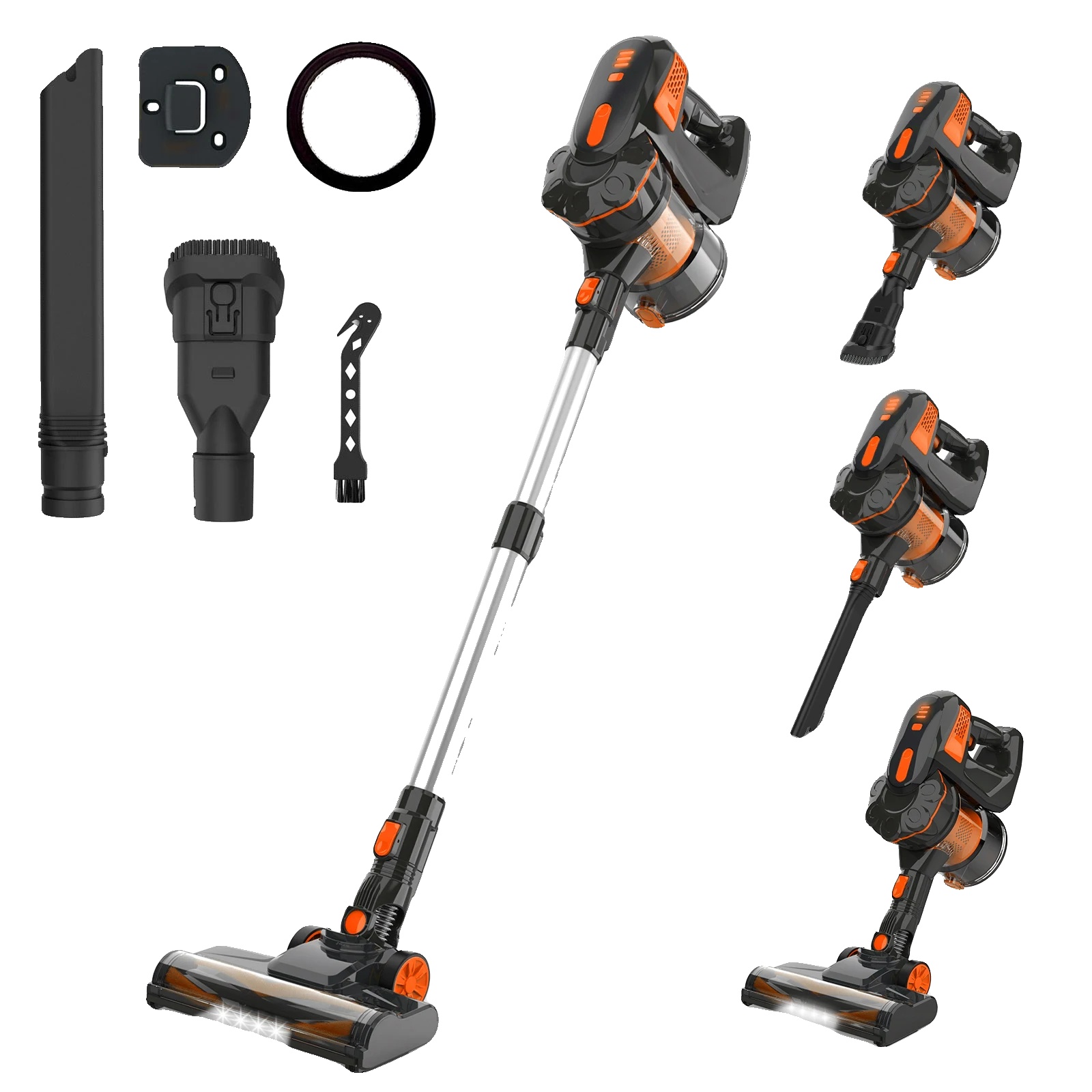 Staubsauger, Starke Saugkraft, Leichtes Design, Orange, Eu-a