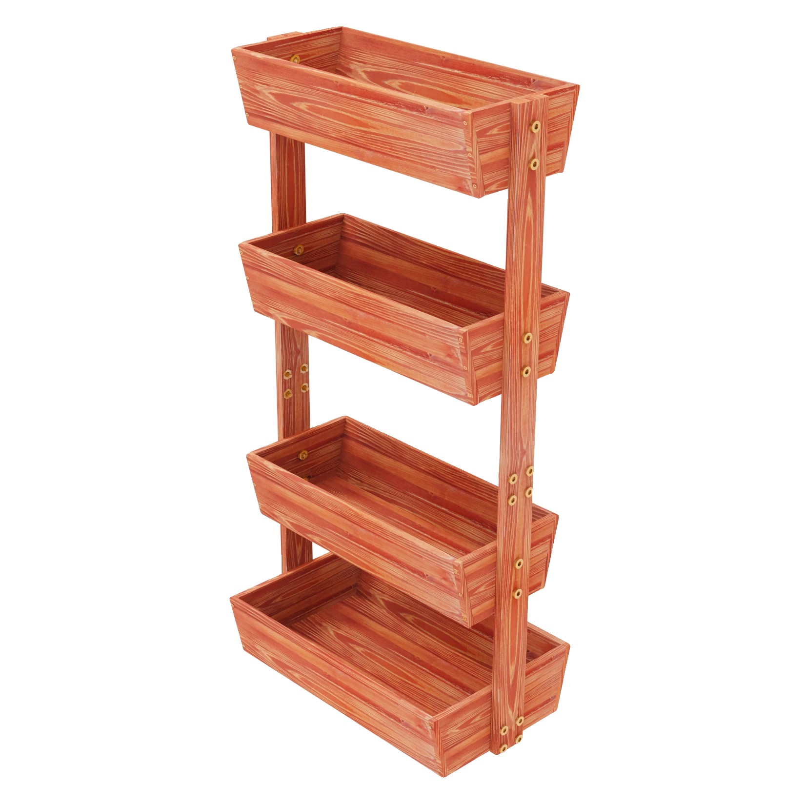 Hochbeet, 4 Ebenen, Langlebiges Fichtenholz, Orange