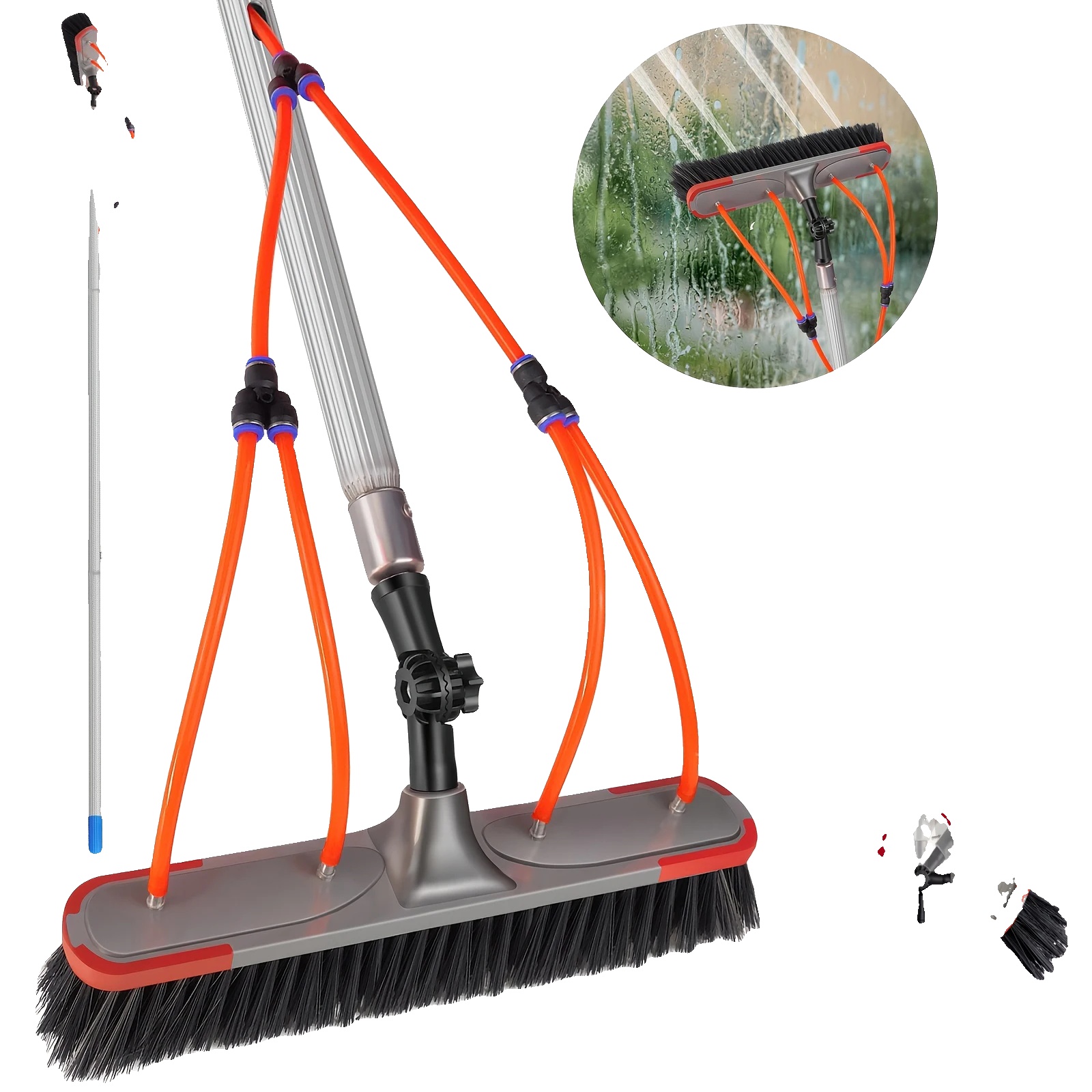Wasserbetriebene Reinigungsbürste, Teleskopdesign, Umweltfreundlich, 7m/23ft