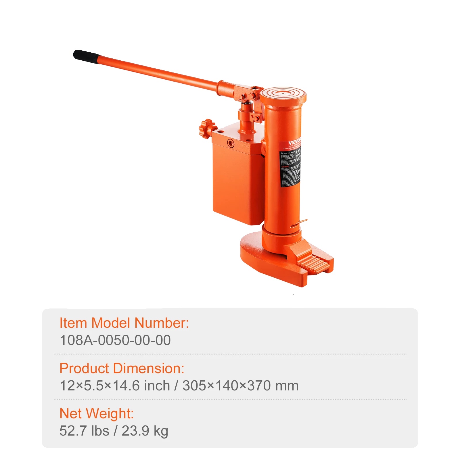 Hydraulischer Fußheber, 5 Tonnen Tragfähigkeit, Langlebige Stahlkonstruktion, Drehbar5t