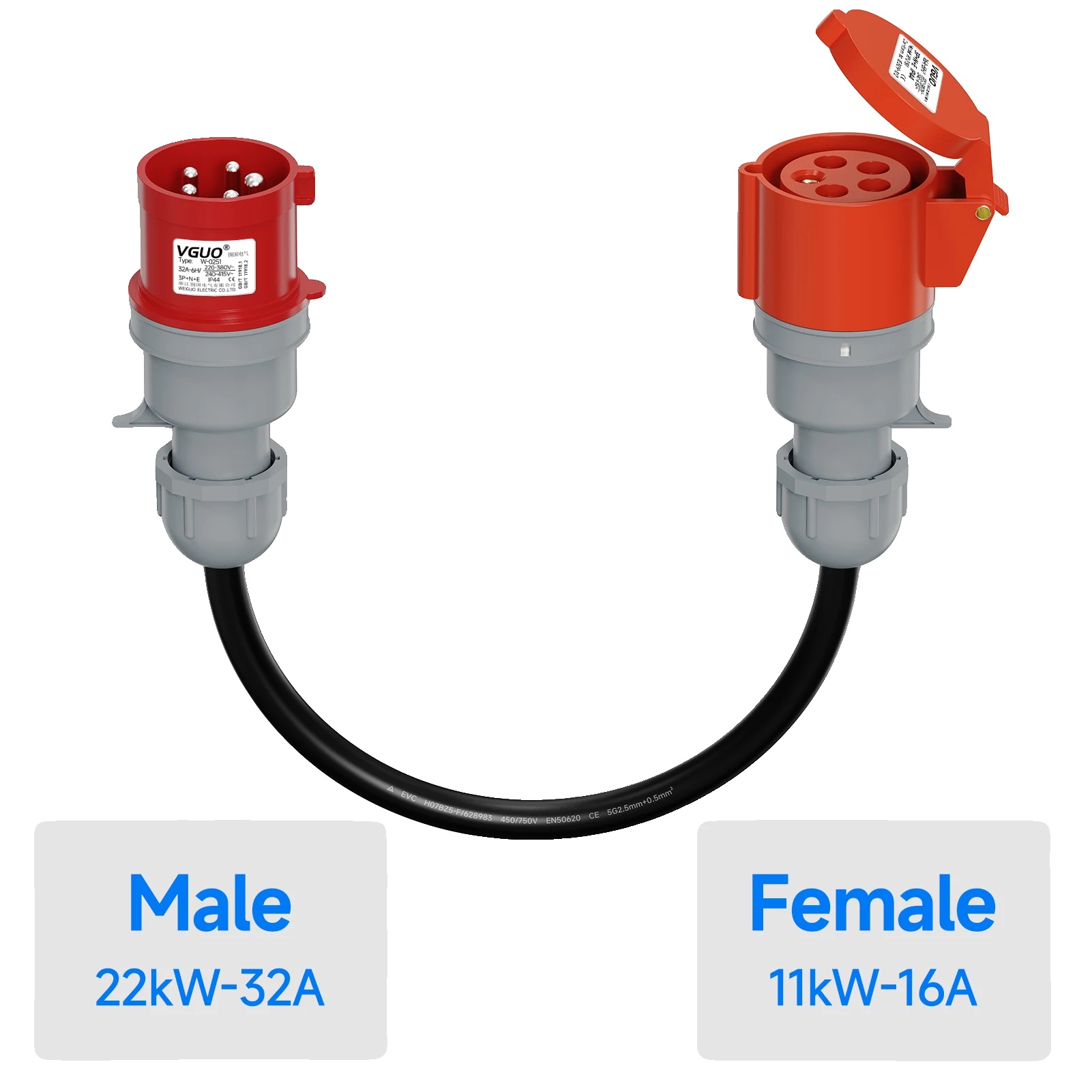 Cee-adapter, Langlebige Konstruktion, Einfaches Plug-and-play, 22kw Zu 11kw Adapter