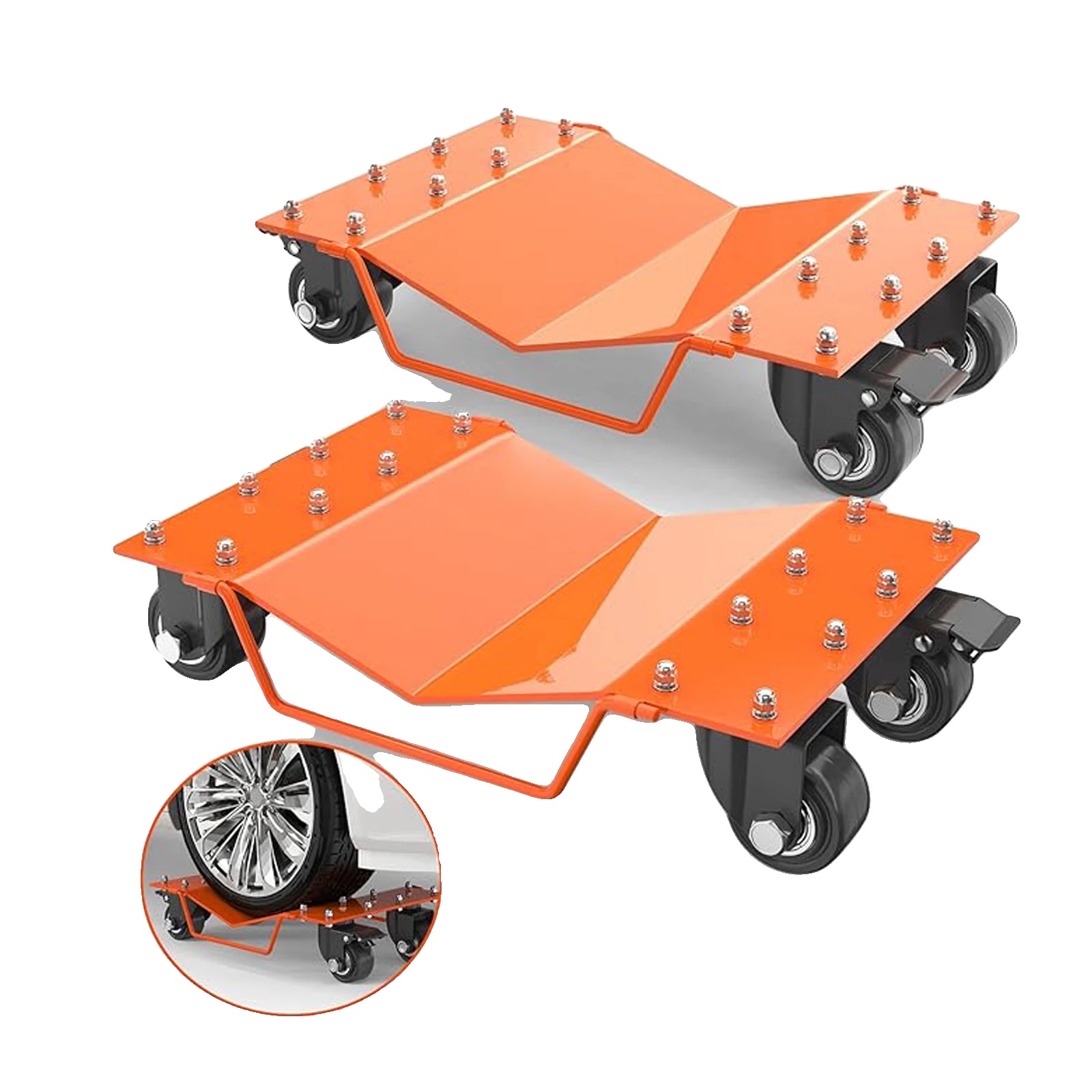 Transport-lkw-set, Langlebige Stahlkonstruktion, 360° Schwenkbare Räder, Orange