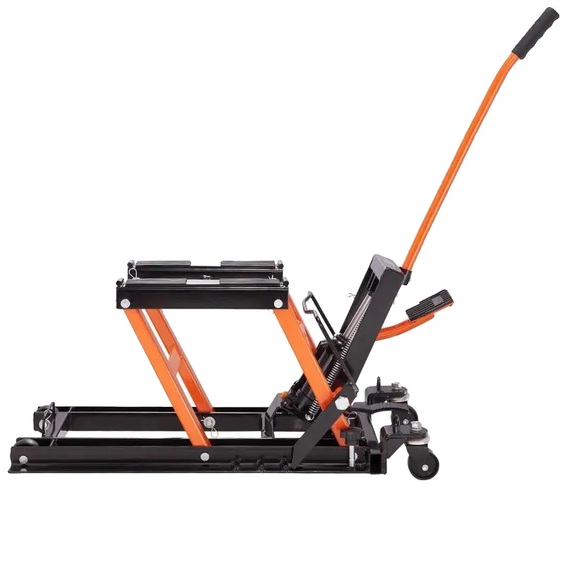 Hydraulischer Motorradheber, 700 Kg Tragfähigkeit, Höhenverstellbar, Orange