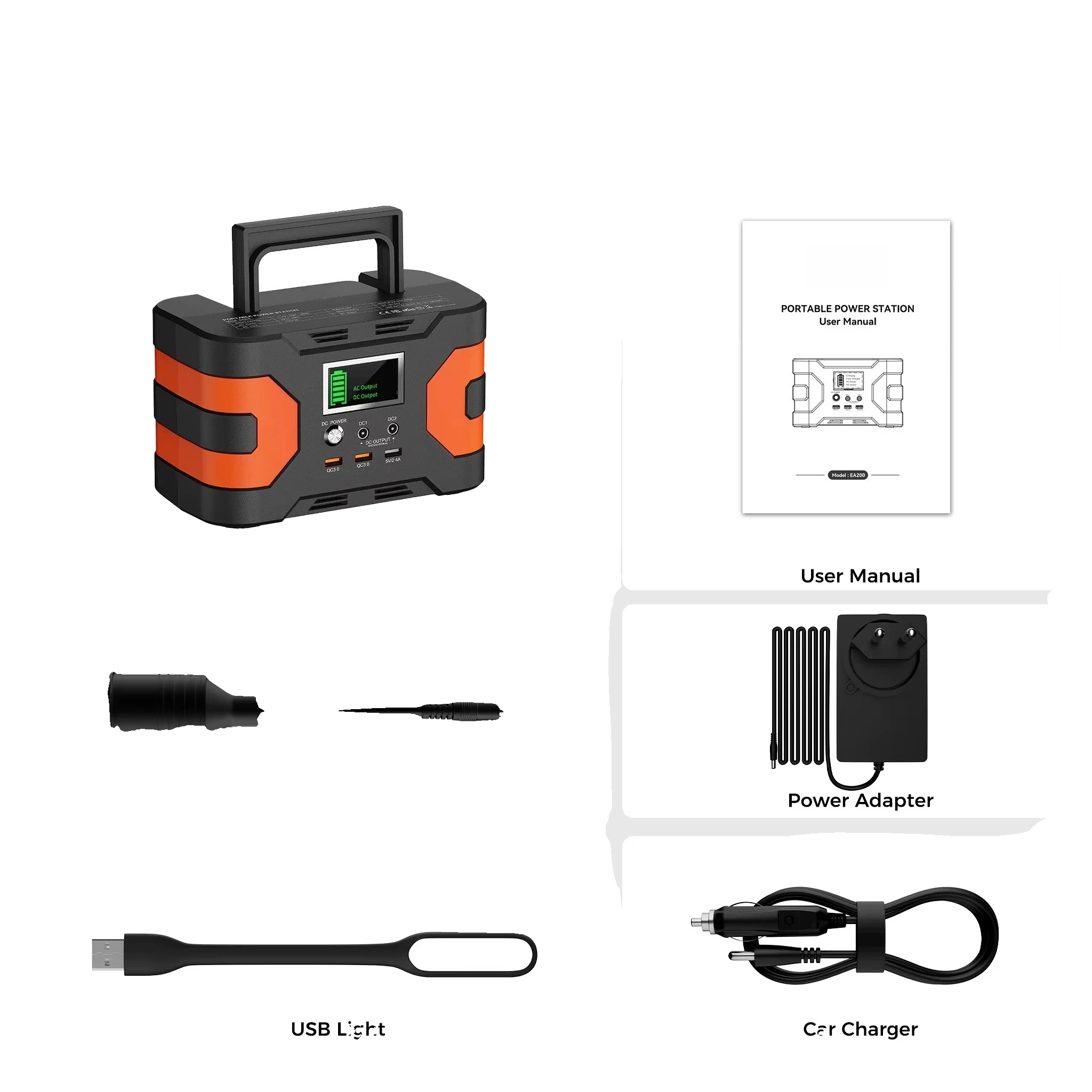 Solarstromstation, 200w Ausgang, Qc3.0 Schnellladung, Ea200