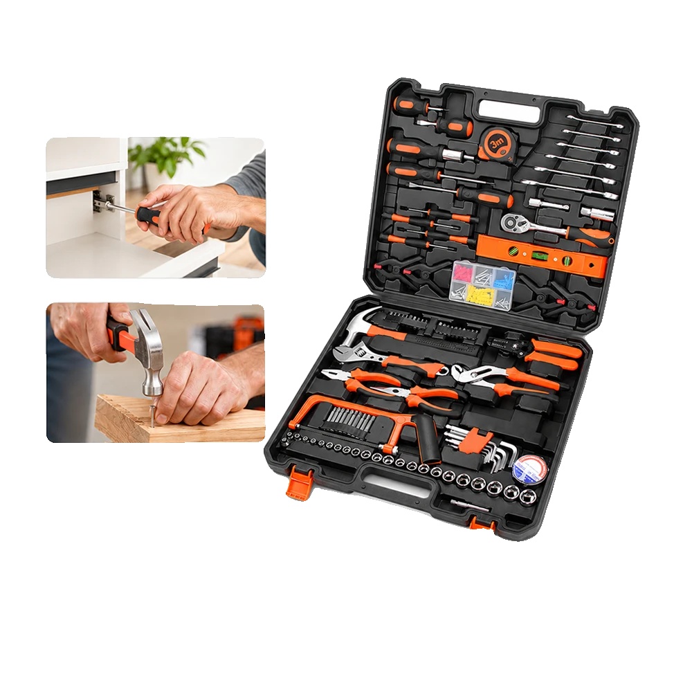 Werkzeugset, 216 Teile, Hochwertiger Stahl, Ergonomisches Design, Tragbare Aufbewahrungstasche, Vielseitig Für Reparaturen