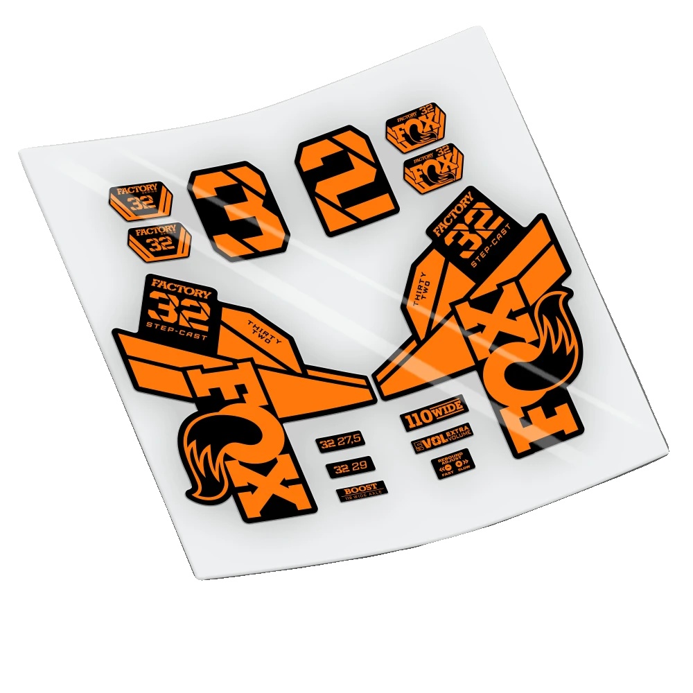 Fahrradgabelaufkleber, Hochwertiges Vinyl, Anpassbare Farben, Orange
