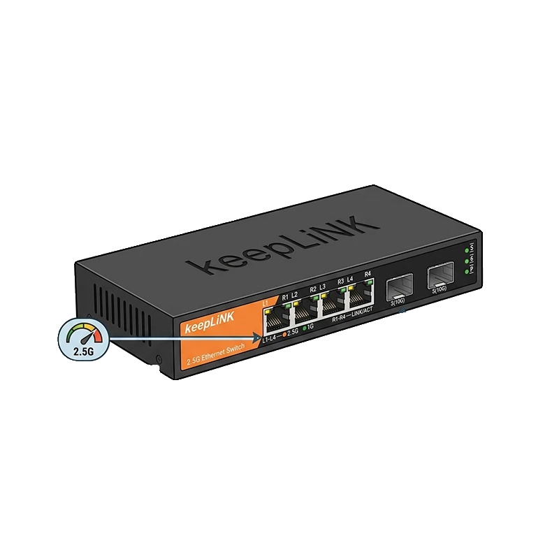 Switch, 6-port, Multi-gigabit-fähigkeit, 4x2,5gbe 1x10g Sfp
