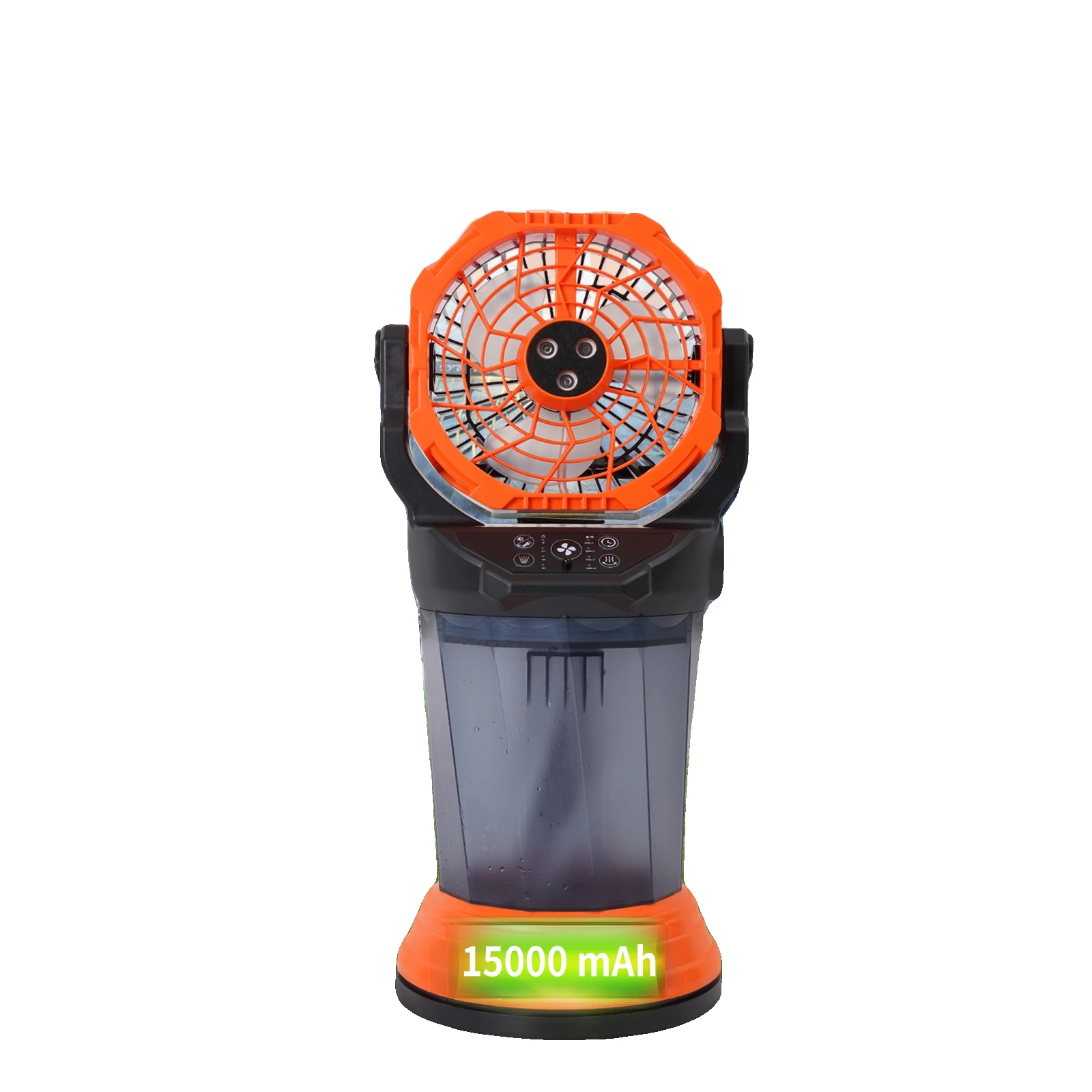 Outdoor Nebelventilator, 15000mah Batterie, 2000ml Wassertank, 90° Automatische Oszillation, 4 Windgeschwindigkeitsstufen, Bürstenloser Motor